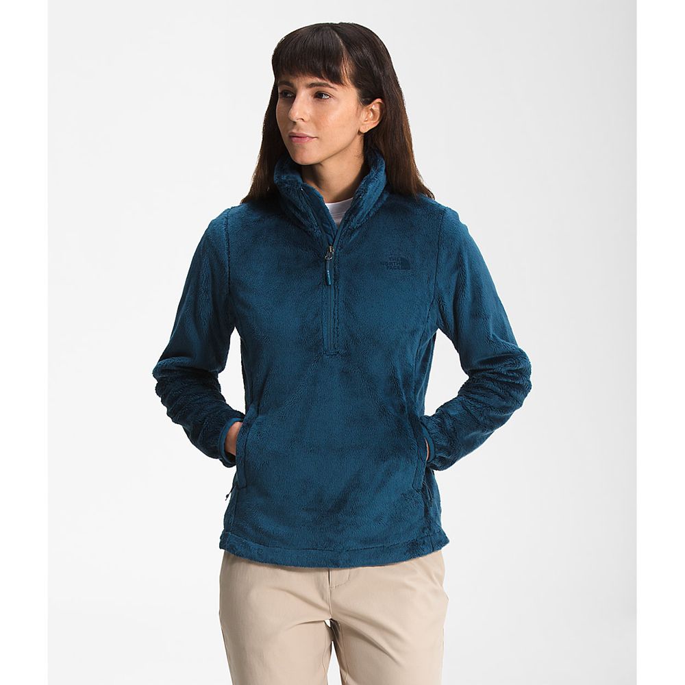 The North Face Pullover Womens Australia - The North Face Osito ¼ Zip Blue Snow (NFP-184630)